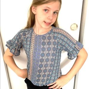Persaya Girl Jaqueline Ruffle Sleeve Top Sz S